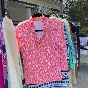 Stylish Pink Geometric Women's Top